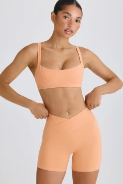 Oh Polly Matching Sets | Shorts^Soft Active Crossover Mini Shorts in Peach