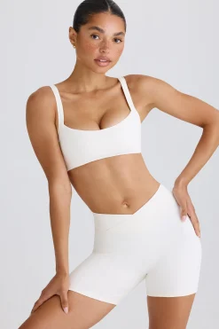 Oh Polly Matching Sets | Shorts^Soft Active Crossover Mini Shorts in White