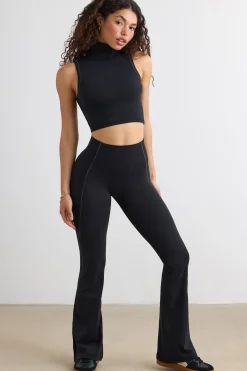 Oh Polly Matching Sets | Leggings^Soft Active Flared Trousers in Black