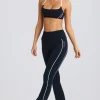 Oh Polly Matching Sets^Soft Active Foldover Flared Trousers in Black
