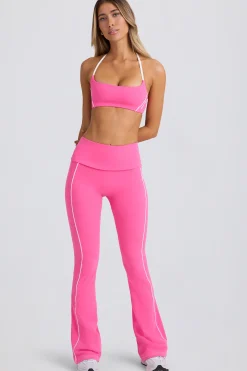 Oh Polly Matching Sets^Soft Active Foldover Flared Trousers in Bubblegum Pink BubblegumPink