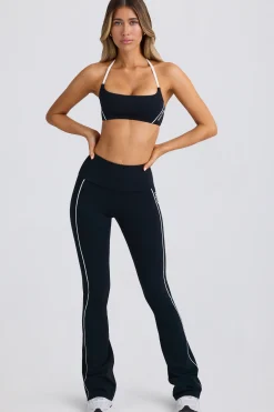 Oh Polly Matching Sets^Soft Active Foldover Flared Trousers in Black