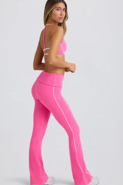 Oh Polly Matching Sets^Soft Active Foldover Flared Trousers in Bubblegum Pink BubblegumPink