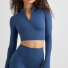 Oh Polly Women'S Clothing Sale - $65 And Under | Women'S Clothing Sale - $40 And Under^Soft Active Half Zip Crop Top in Washed Navy WashedNavy