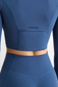 Oh Polly Women'S Clothing Sale - $65 And Under | Women'S Clothing Sale - $40 And Under^Soft Active Half Zip Crop Top in Washed Navy WashedNavy