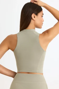 Oh Polly Matching Sets | Tops^Soft Active High-Neck Tank Top in Mineral