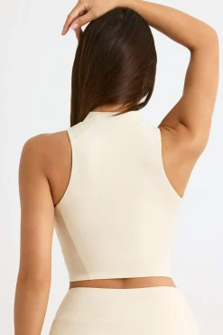 Oh Polly Matching Sets | Tops^Soft Active High-Neck Tank Top in Bone