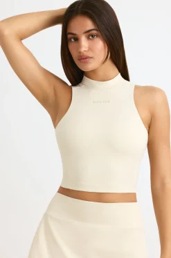 Oh Polly Matching Sets | Tops^Soft Active High-Neck Tank Top in Bone