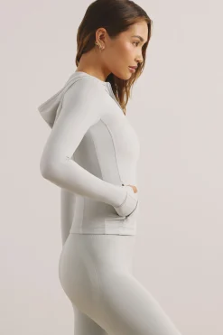 Oh Polly Matching Sets^Soft Active Hooded Zip Up Jacket in Light Grey LightGrey