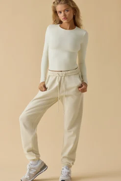 Oh Polly Tops^Soft Active Long Sleeve Top in Bone