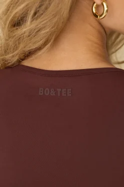 Oh Polly Tops^Soft Active Long Sleeve Top in Mahogany