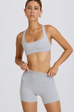 Oh Polly Matching Sets | Shorts^Soft Active Mini Shorts in Grey Marl GreyMarl