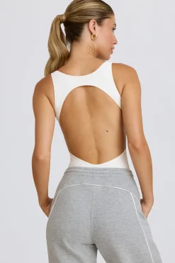 Oh Polly Matching Sets | Tops^Soft Active Open-Back Bodysuit in White