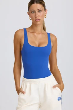 Oh Polly Matching Sets | Tops^Soft Active Open-Back Bodysuit in Cobalt