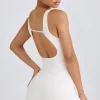 Oh Polly Unitards^Soft Active Open-Back Unitard in White