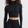 Oh Polly Women'S Clothing Sale - $65 And Under | Women'S Clothing Sale - $40 And Under^Soft Active Turtleneck Crop Top in Black