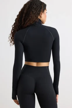 Oh Polly Women'S Clothing Sale - $65 And Under | Women'S Clothing Sale - $40 And Under^Soft Active Turtleneck Crop Top in Black