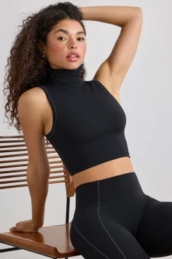 Oh Polly Women'S Clothing Sale - $65 And Under | Women'S Clothing Sale - $40 And Under^Soft Active Turtleneck Tank Top in Black