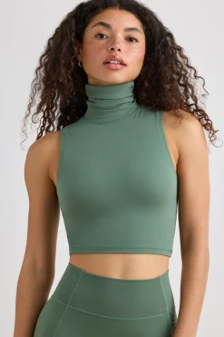 Oh Polly Women'S Clothing Sale - $65 And Under | Women'S Clothing Sale - $40 And Under^Soft Active Turtleneck Tank Top in Khaki