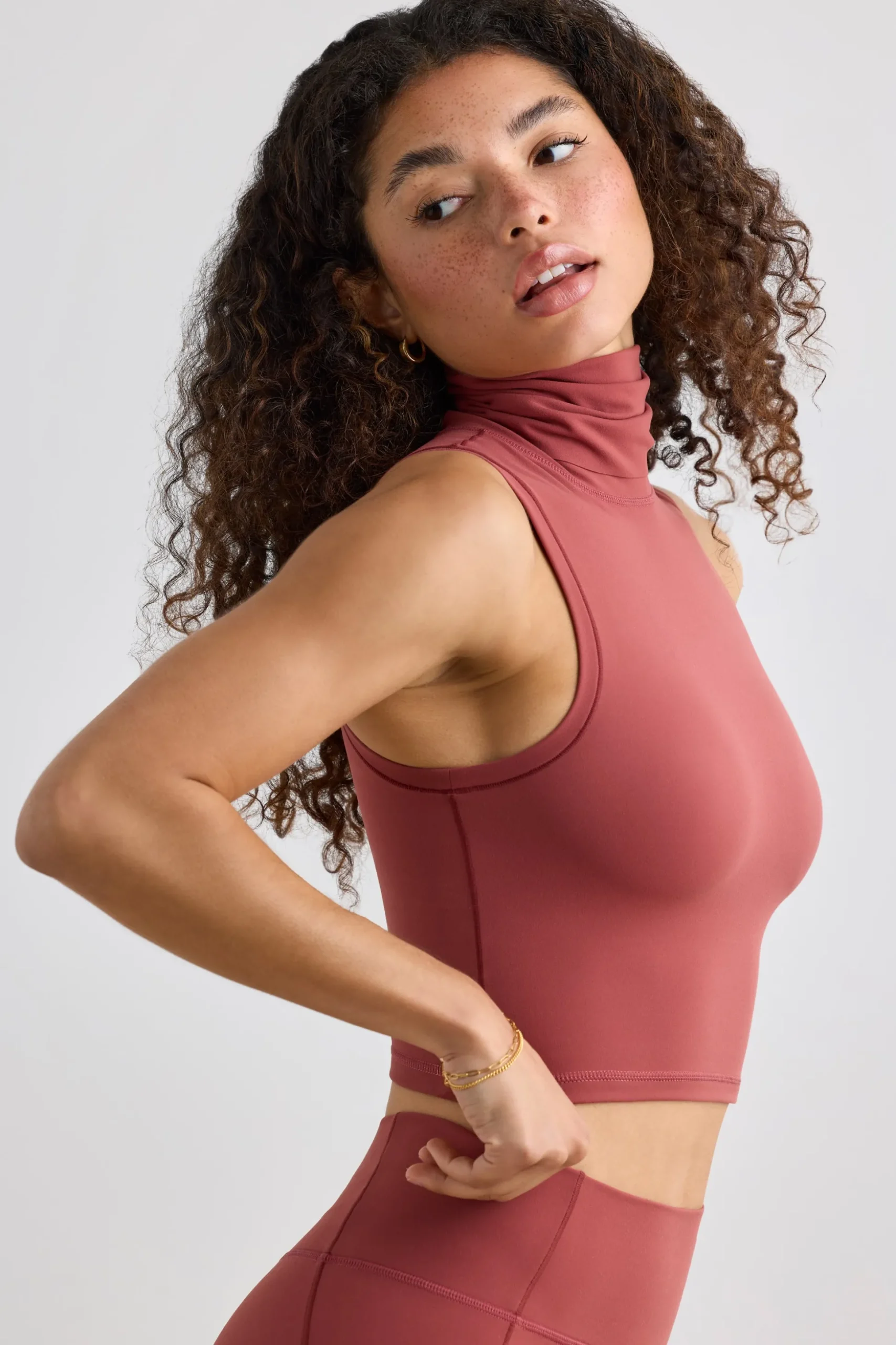Oh Polly Women'S Clothing Sale - $65 And Under | Women'S Clothing Sale - $40 And Under^Soft Active Turtleneck Tank Top in Rust