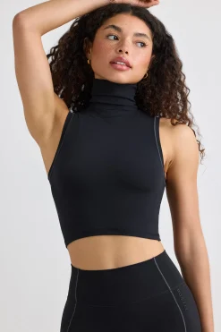 Oh Polly Women'S Clothing Sale - $65 And Under | Women'S Clothing Sale - $40 And Under^Soft Active Turtleneck Tank Top in Black