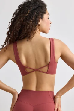 Oh Polly Women'S Clothing Sale - $65 And Under | Women'S Clothing Sale - $40 And Under^Soft Active V-Neck Sports Bra in Rust