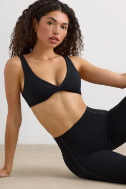 Oh Polly Matching Sets | Sports Bras^Soft Active V-Neck Sports Bra in Black