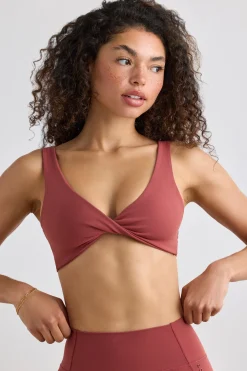 Oh Polly Women'S Clothing Sale - $65 And Under | Women'S Clothing Sale - $40 And Under^Soft Active V-Neck Sports Bra in Rust