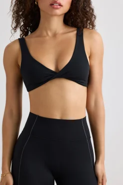 Oh Polly Matching Sets | Sports Bras^Soft Active V-Neck Sports Bra in Black