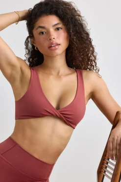Oh Polly Women'S Clothing Sale - $65 And Under | Women'S Clothing Sale - $40 And Under^Soft Active V-Neck Sports Bra in Rust