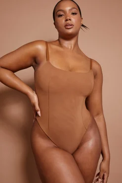 Oh Polly Lounge & Intimates | Bride To Be^Soft Mesh Bodysuit in Almond