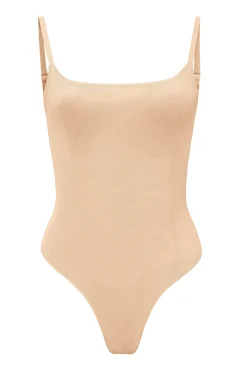 Oh Polly Lounge & Intimates | Bride To Be^Soft Mesh Bodysuit in Beige