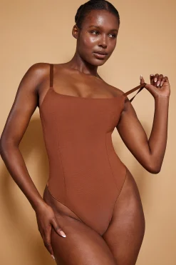 Oh Polly Lounge & Intimates | Bride To Be^Soft Mesh Bodysuit in Chestnut