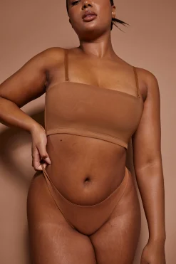 Oh Polly Lounge & Intimates | Bride To Be^Soft Mesh Brief in Almond