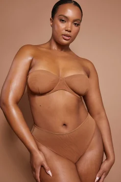 Oh Polly Lounge & Intimates | Bride To Be^Soft Mesh High Waisted Knicker in Almond