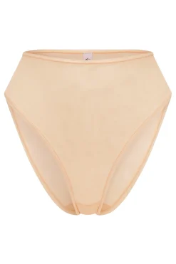 Oh Polly Lounge & Intimates | Bride To Be^Soft Mesh High Waisted Knicker in Beige