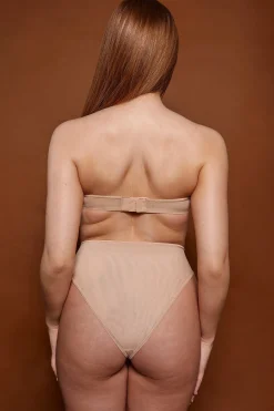Oh Polly Lounge & Intimates | Bride To Be^Soft Mesh High Waisted Knicker in Warm Peach WarmPeach