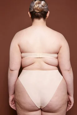 Oh Polly Lounge & Intimates | Bride To Be^Soft Mesh High Waisted Knicker in Beige