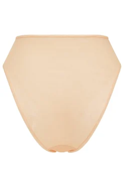 Oh Polly Lounge & Intimates | Bride To Be^Soft Mesh High Waisted Knicker in Beige