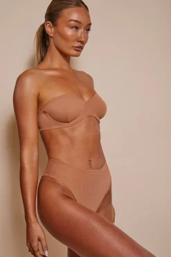 Oh Polly Lounge & Intimates | Bride To Be^Soft Mesh High Waisted Knicker in Honey