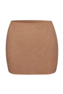 Oh Polly Lounge & Intimates | Bra Solutions^Soft Mesh Low-Rise Micro Mini Slip Skirt in Honey