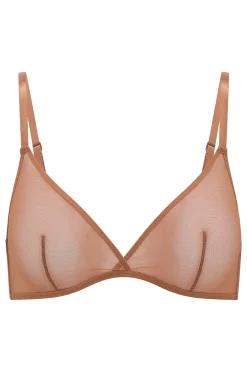 Oh Polly Lounge & Intimates | Bride To Be^Soft Mesh Single Layer Triangle Bra in Honey