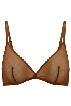Oh Polly Lounge & Intimates | Bride To Be^Soft Mesh Single Layer Triangle Bra in Chestnut