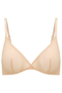 Oh Polly Lounge & Intimates | Bride To Be^Soft Mesh Single Layer Triangle Bra in Beige