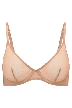 Oh Polly Lounge & Intimates | Bride To Be^Soft Mesh Single Layer Underwired Bra in Warm Peach WarmPeach