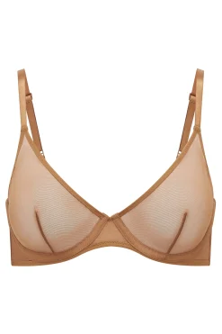 Oh Polly Lounge & Intimates | Bride To Be^Soft Mesh Single Layer Underwired Bra in Almond