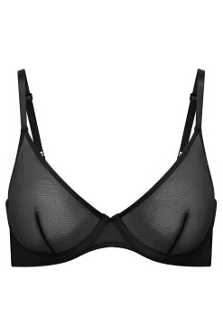 Oh Polly Lounge & Intimates | Bride To Be^Soft Mesh Single Layer Underwired Bra in Black