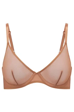 Oh Polly Lounge & Intimates | Bride To Be^Soft Mesh Single Layer Underwired Bra in Honey