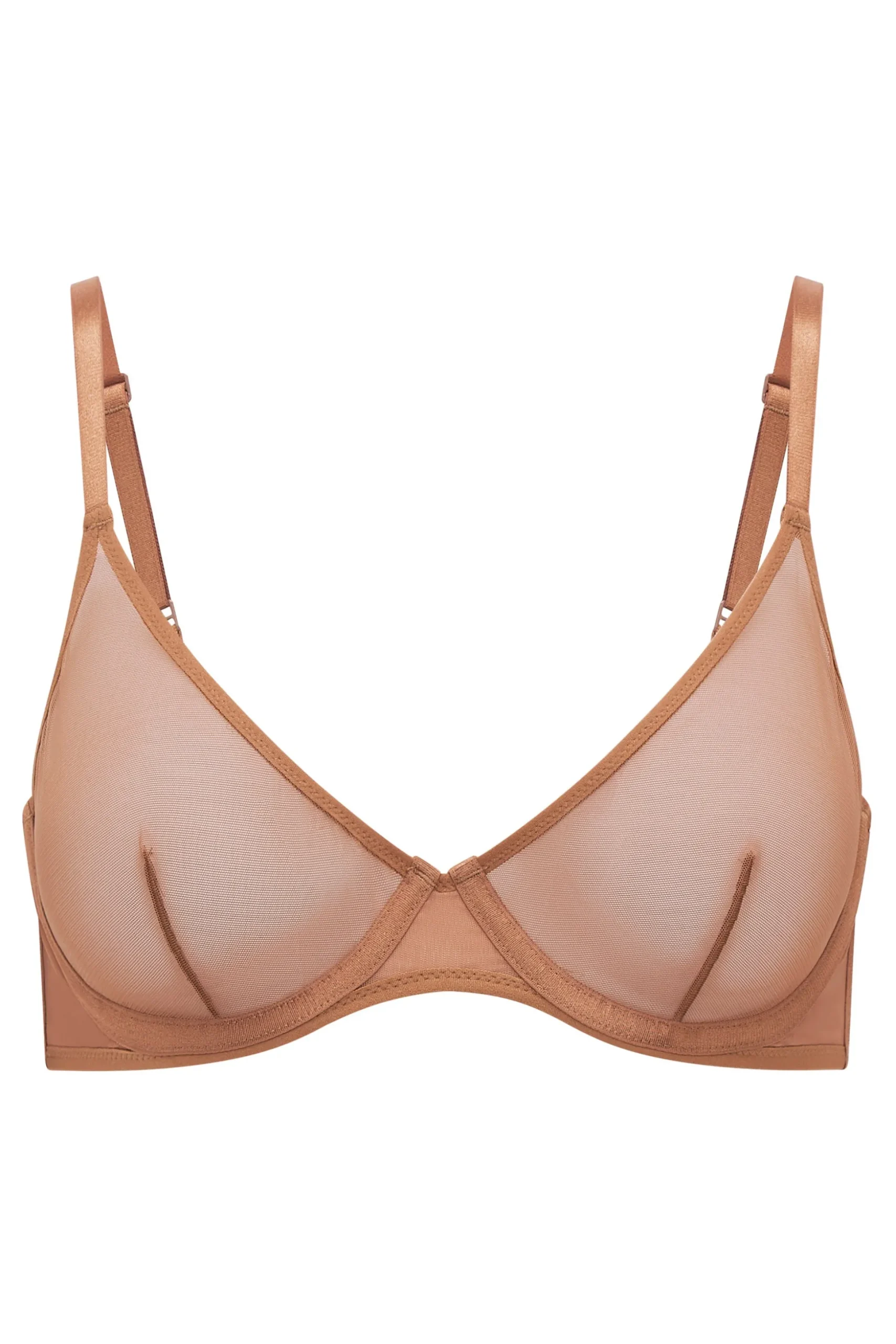 Oh Polly Lounge & Intimates | Bride To Be^Soft Mesh Single Layer Underwired Bra in Honey