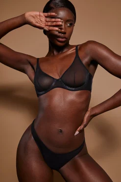 Oh Polly Lounge & Intimates | Bride To Be^Soft Mesh Single Layer Underwired Bra in Black